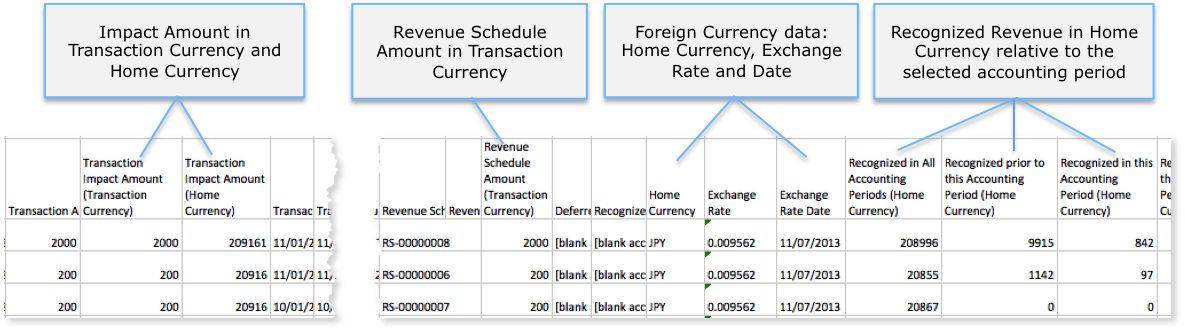 Revenue Detail Excel Export with Foreign Currency Conversion Enabled