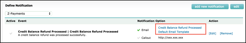 Click Default Template to Verify the Email Recipients